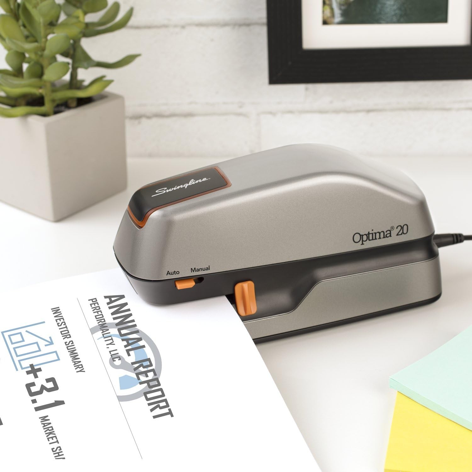 Swingline Electric Stapler 20 Sheet Capacity Optima 20 Jam Auto Or Manual Plug
