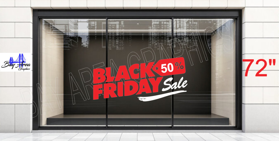 % OFF Black Friday Sale Sign Vinyl Decal – Storefront Window Graphic