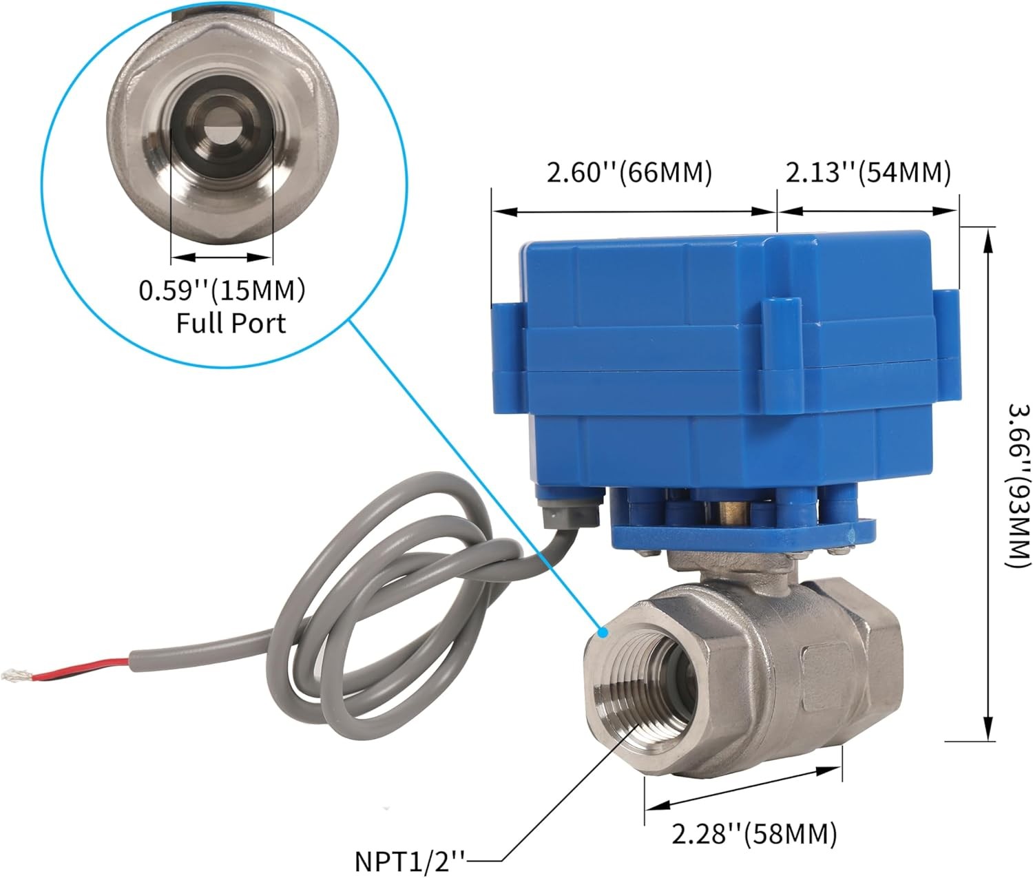 HFS(R) Motorized Ball Valve Electrical Normally Closed- 1/2″ NPT Fluid Control