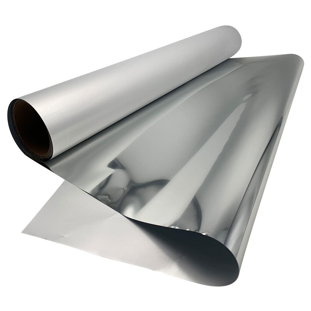 US Stock QOMOLANGMA 24inx328ft Silver DTF Transfer Foil Film Cold Peel for Cloth
