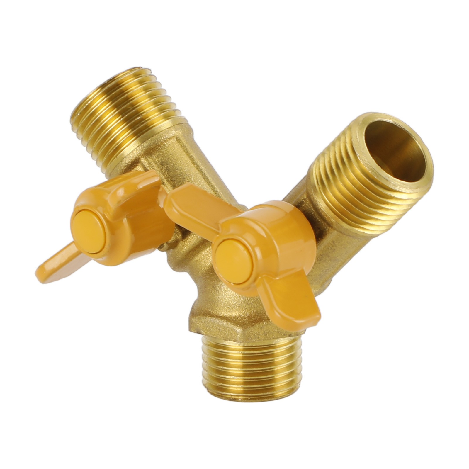 3 Way Shut off Ball Valve 1/2″ Hose Barb Y Shaped Valve 2 Switch Brass Fitting