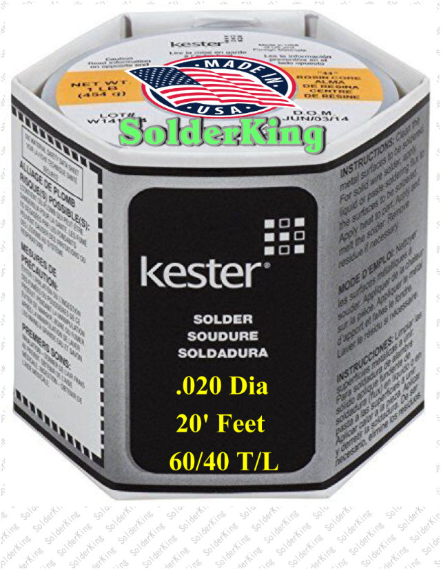 GENUINE KESTER SOLDER 60/40, 0.020” (0.5mm) 20 FEET + Free Flux – » READ AD «