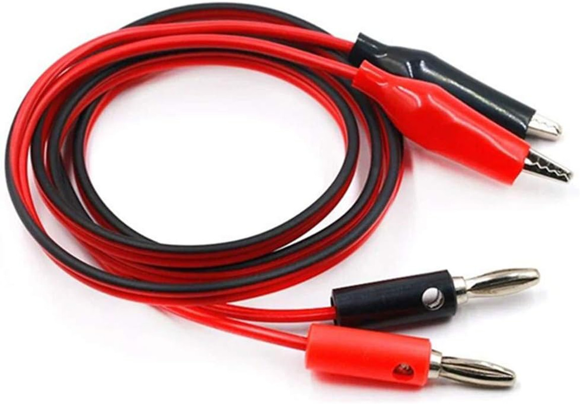 5 Pairs Power Supply Double Alligator Clip to Banana Connector 1M Length