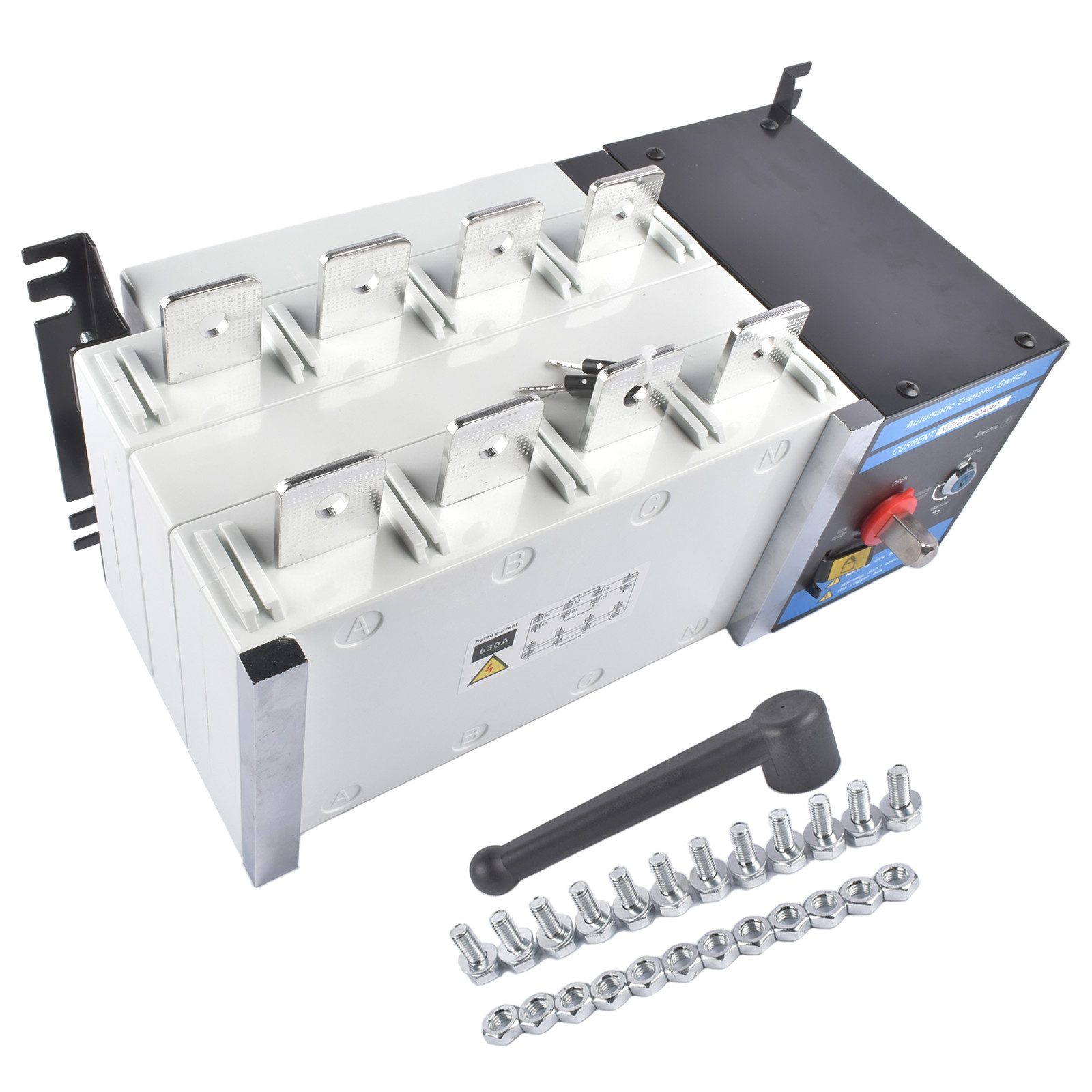 Industrial Automatic Transfer Switch 4P 630A 110V / 220V Auto or Manual Mode