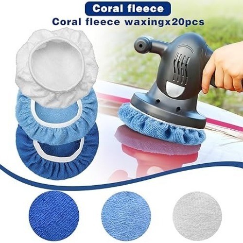 20-Pack 5-6 Inch Microfiber Car Polishing Pads, Premium Car Buffing Bonnets for