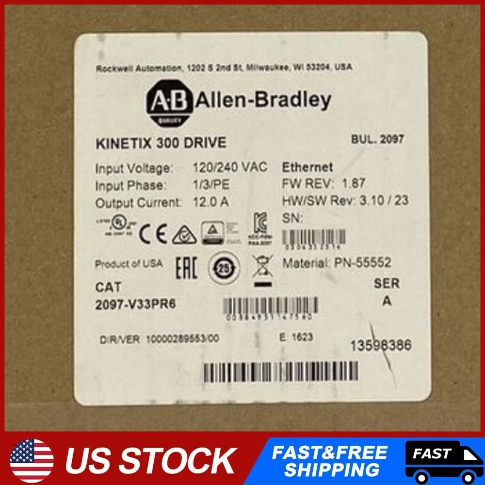 NEW AB 2097-V33PR6 /A KINETIX 300 SERVO DRIVE Free Shipping AB 2097-V33PR6