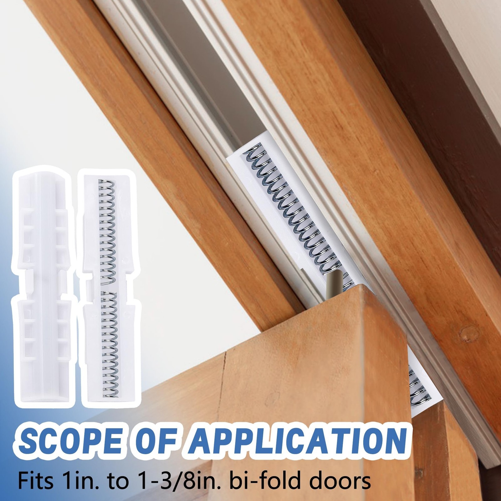 6 Pcs Bi-Fold Door Slide Guide,ABS Bifold Door Spring Slide Rail,White Bifold…