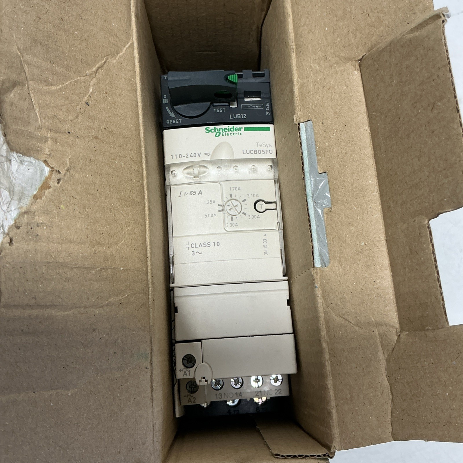 Schneider LUCB05FU/LUB12 Motor Control Unit W/ LUA8E20 AUX Contact. W-274