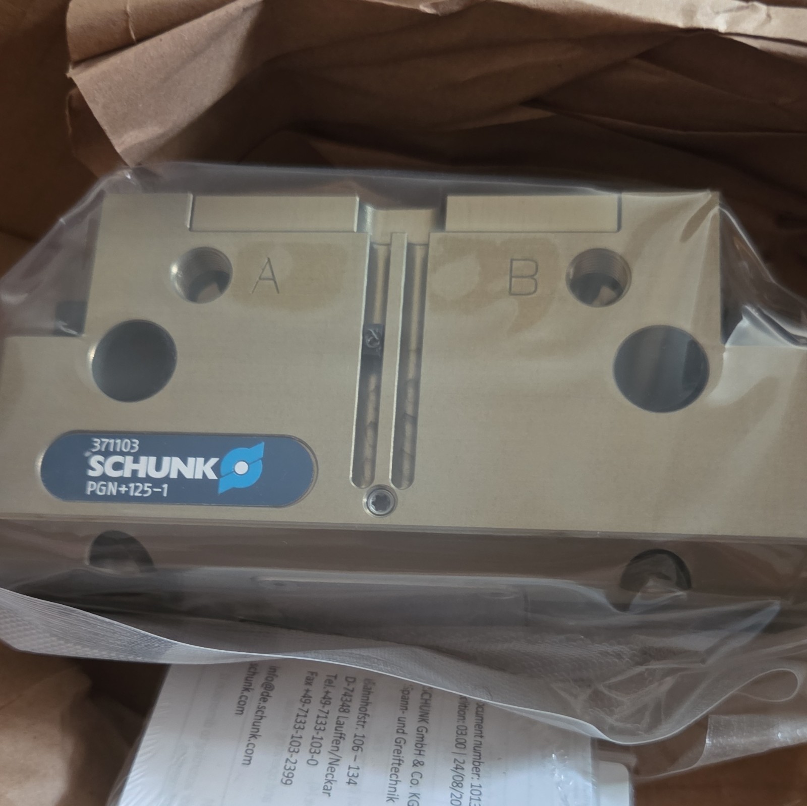 SCHUNK PGN+125-1 Parallel Gripper Model PGN+125-1