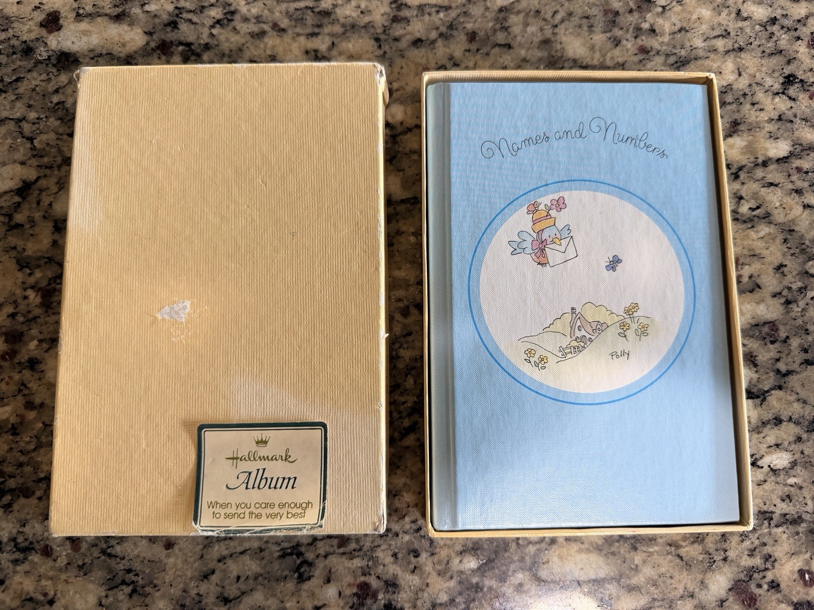 Hallmark Illustrated Blue Address Book w/ Box, Memories and Mementos RA 880-2