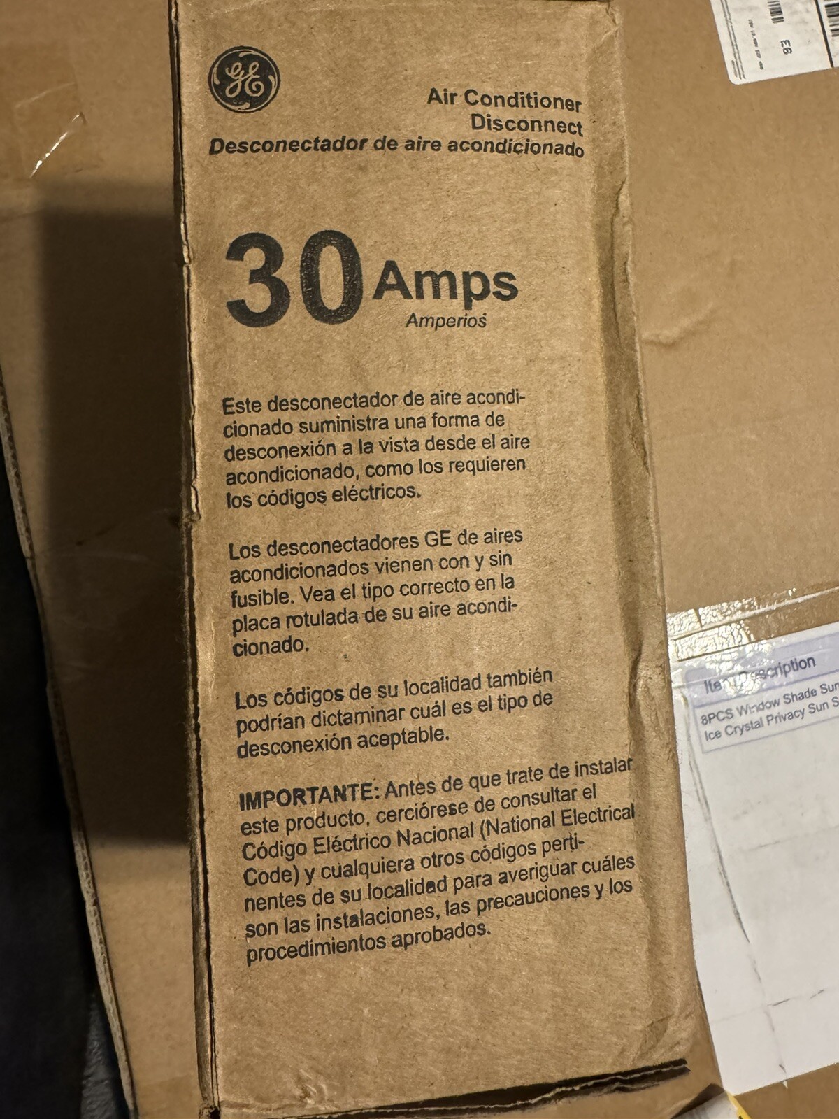 GE TF30RCP 240V 30A AC Disconnect Safety Switch – Gray