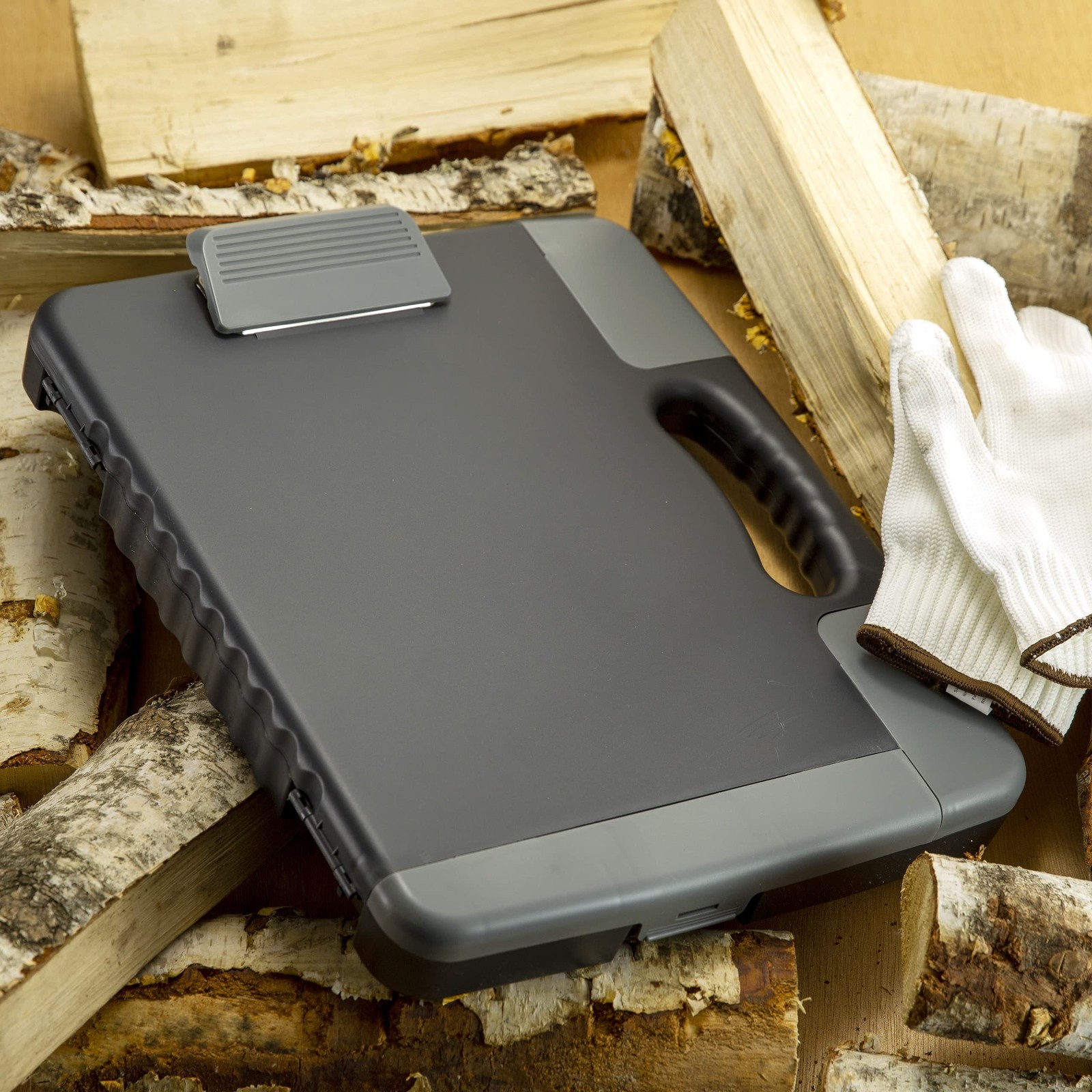 Portable Clipboard Storage Case, A4, Charcoal, 11-3/4w x 1-1/2d x 14-1/2h