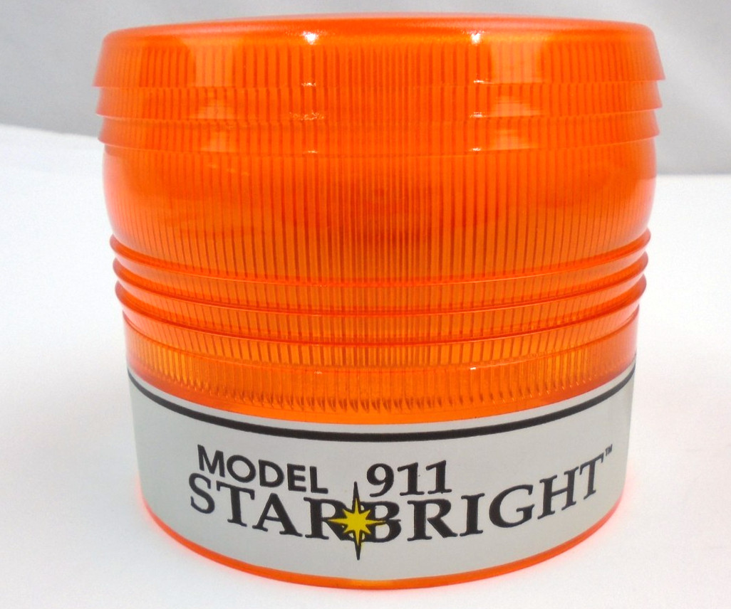 Star 35-911LA Model 911 StarBright Amber Strobe Light 12-72VDC Warning Beacon