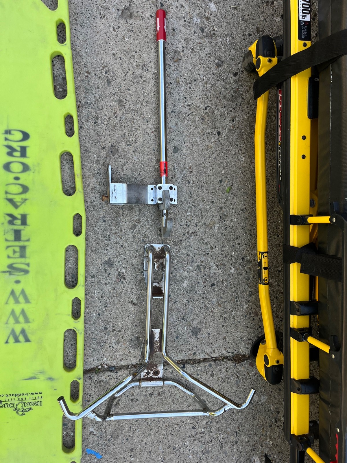 Styker PowerPro XT 6500 Stretcher, Mounting Hardware and Iron Duck Backboard
