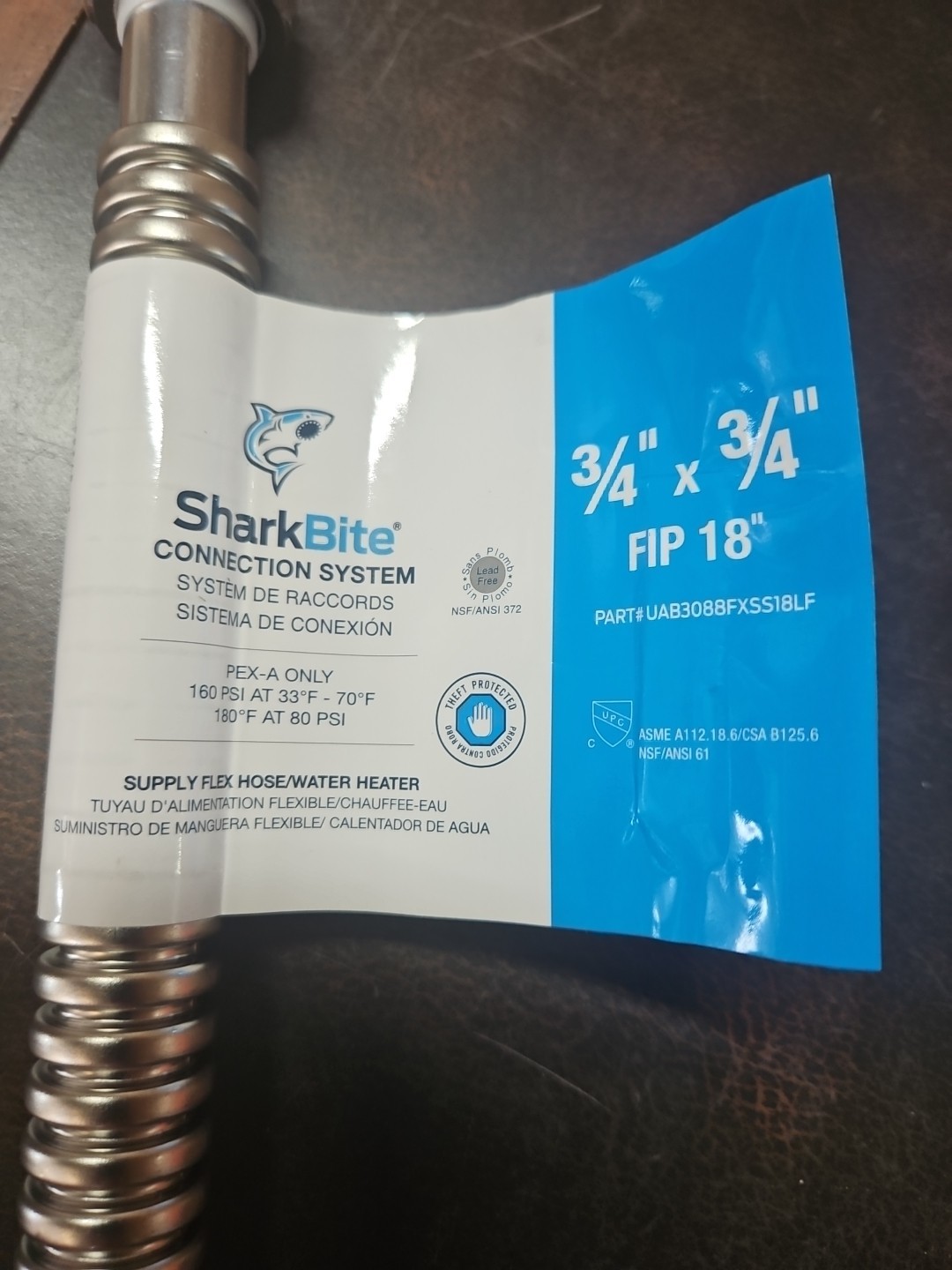 SharkBite 18 Inch PEX-A Expansion Water Heater Con. 3/4 x 3/4 FIP, Min.order 5