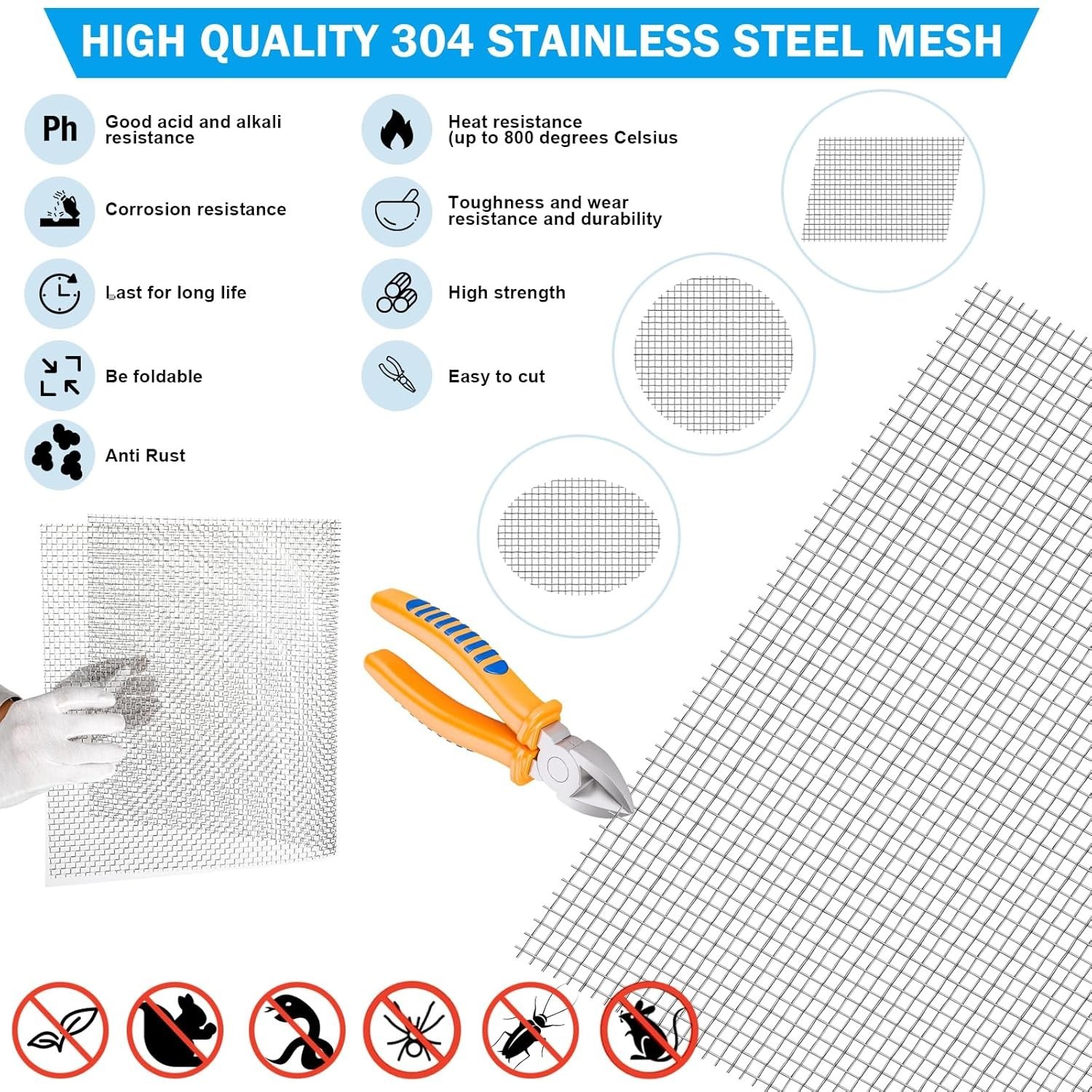Versatile 14.6″ x 11.4″ Woven Stainless Steel Mesh for Home & Garden Projects
