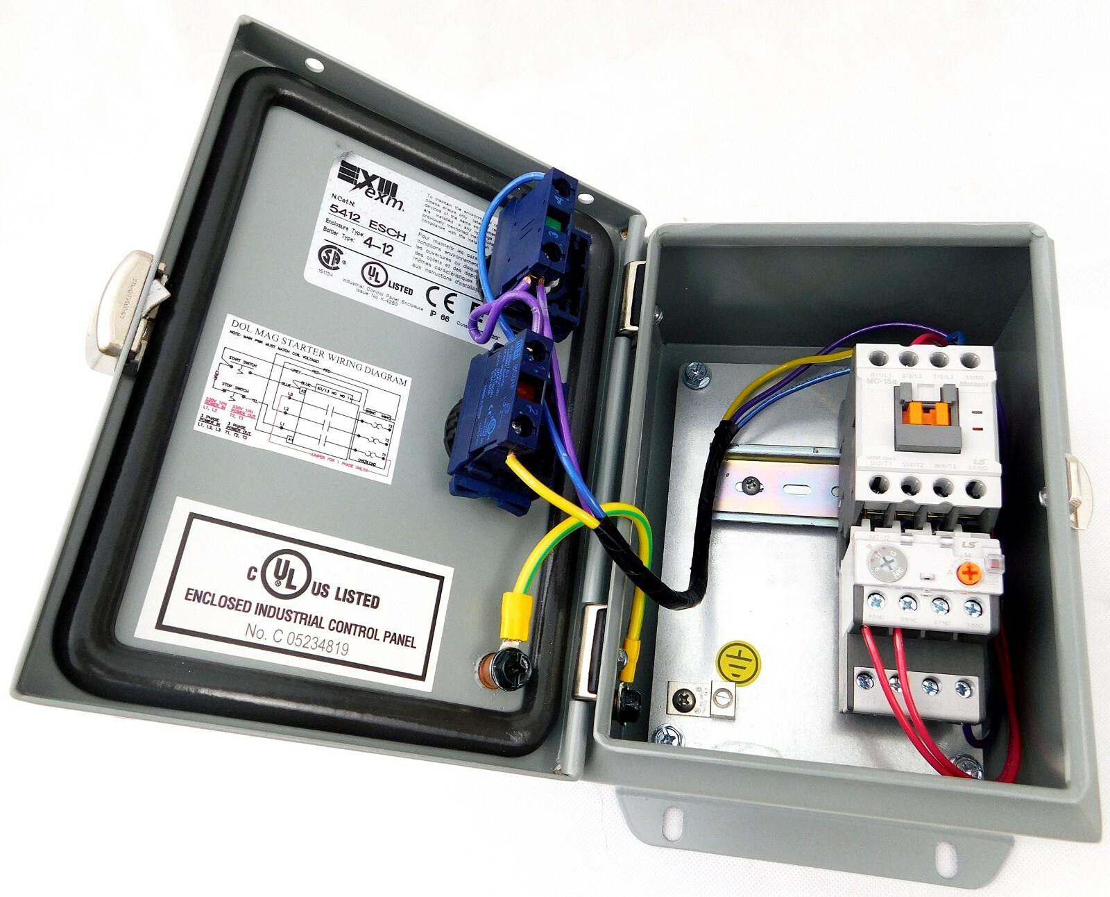 Elimia DOL 22-32-480N4 20 HP 480V Magnetic Motor Starter Nema Rated 4 UL508A