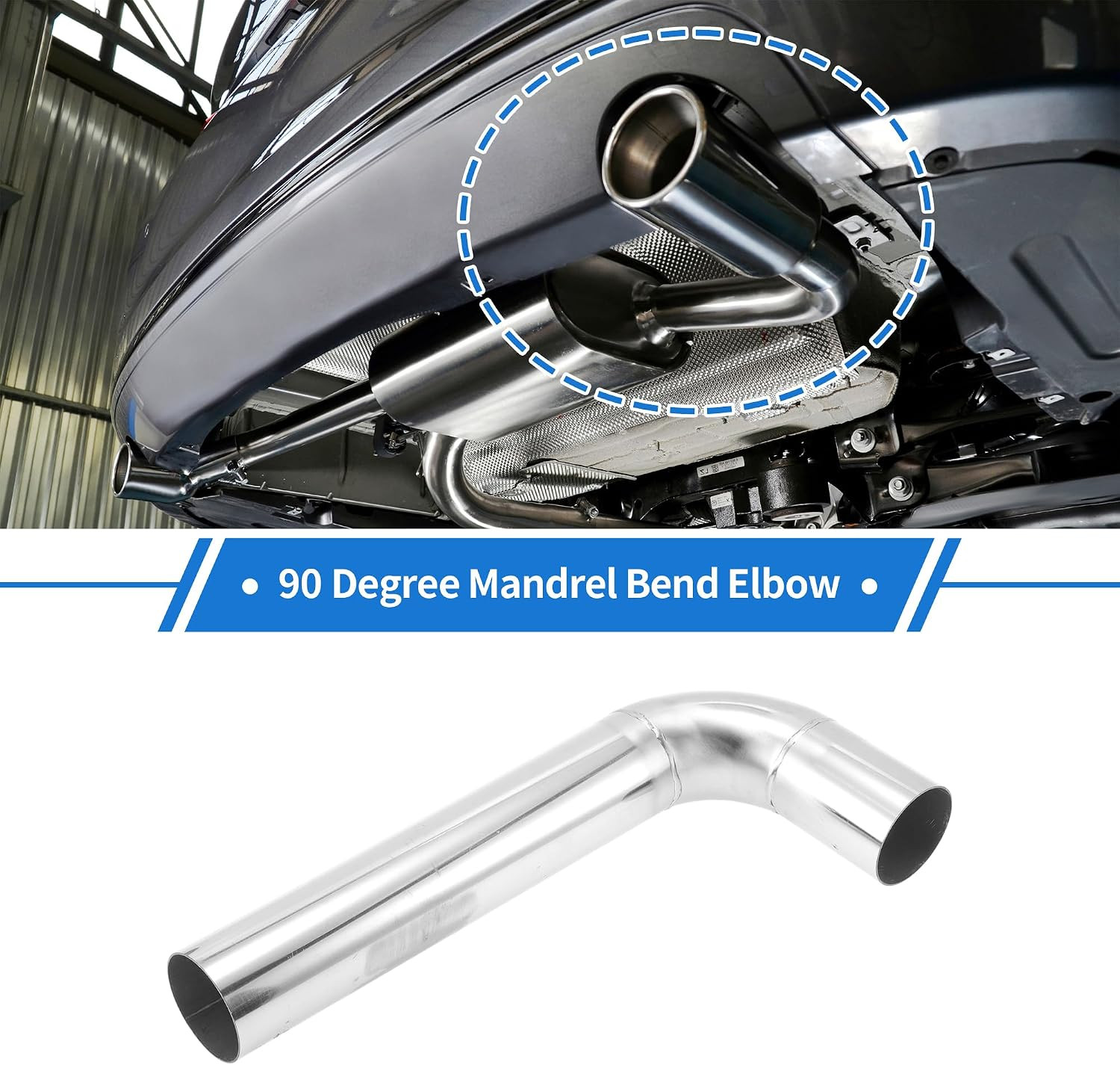 2″ OD 90 Degrees Mandrel Bend Elbow 2 Inch Exhaust Tube Piping 11.8 Inch Length