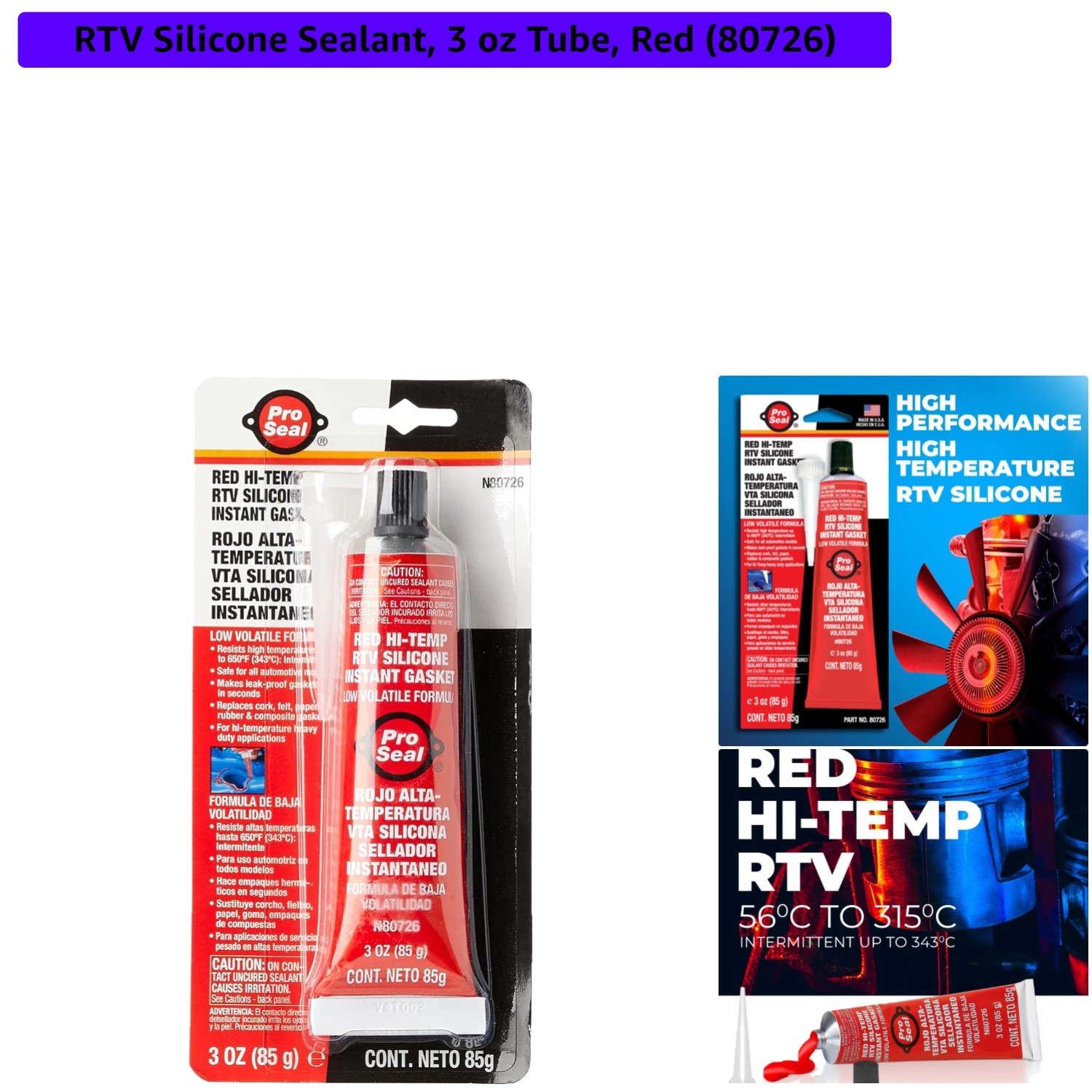 3 oz High-Temperature RTV Silicone Sealant in Red – Perfect for Exhausts & Pipes