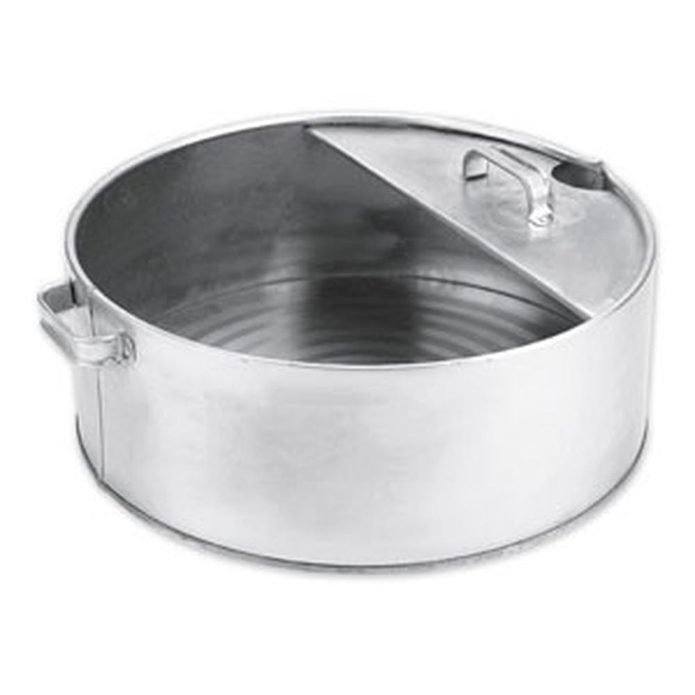 6-Gallon Heavy Duty Galvanized Drain Pan w/ Spout 6″ Deep – 19″ Diameter