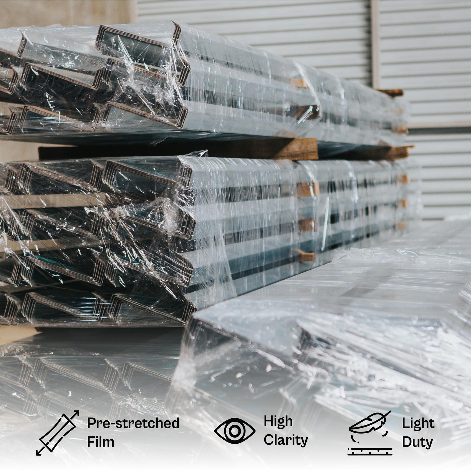 4 Rolls 17″ x 1476′ (34 Gauge) Plastic Film Pre-Stretch Hand Shrink Wrap Clear