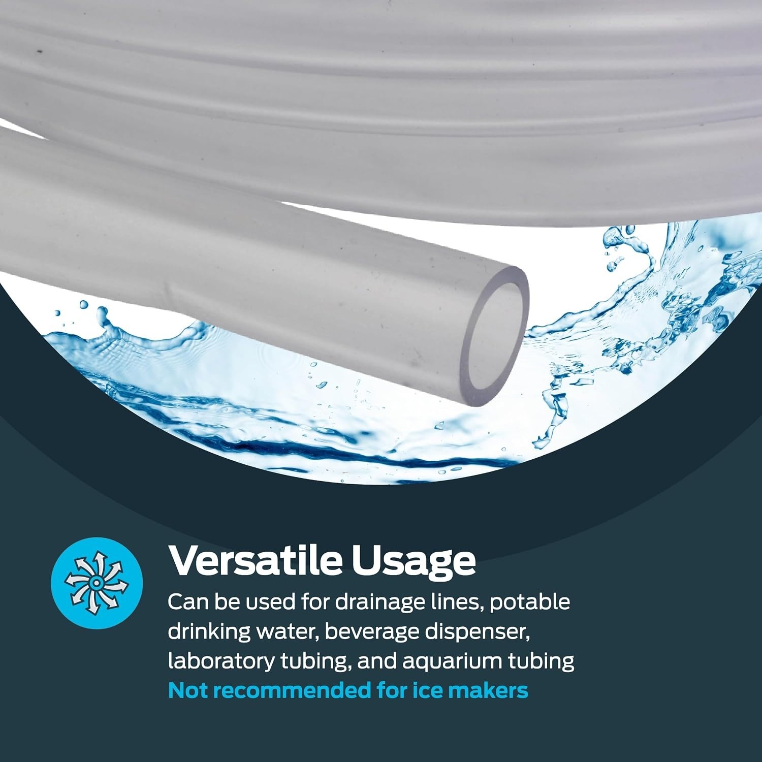 10 Ft Clear PVC Vinyl Tubing – Flexible, Versatile for Water & Liquids