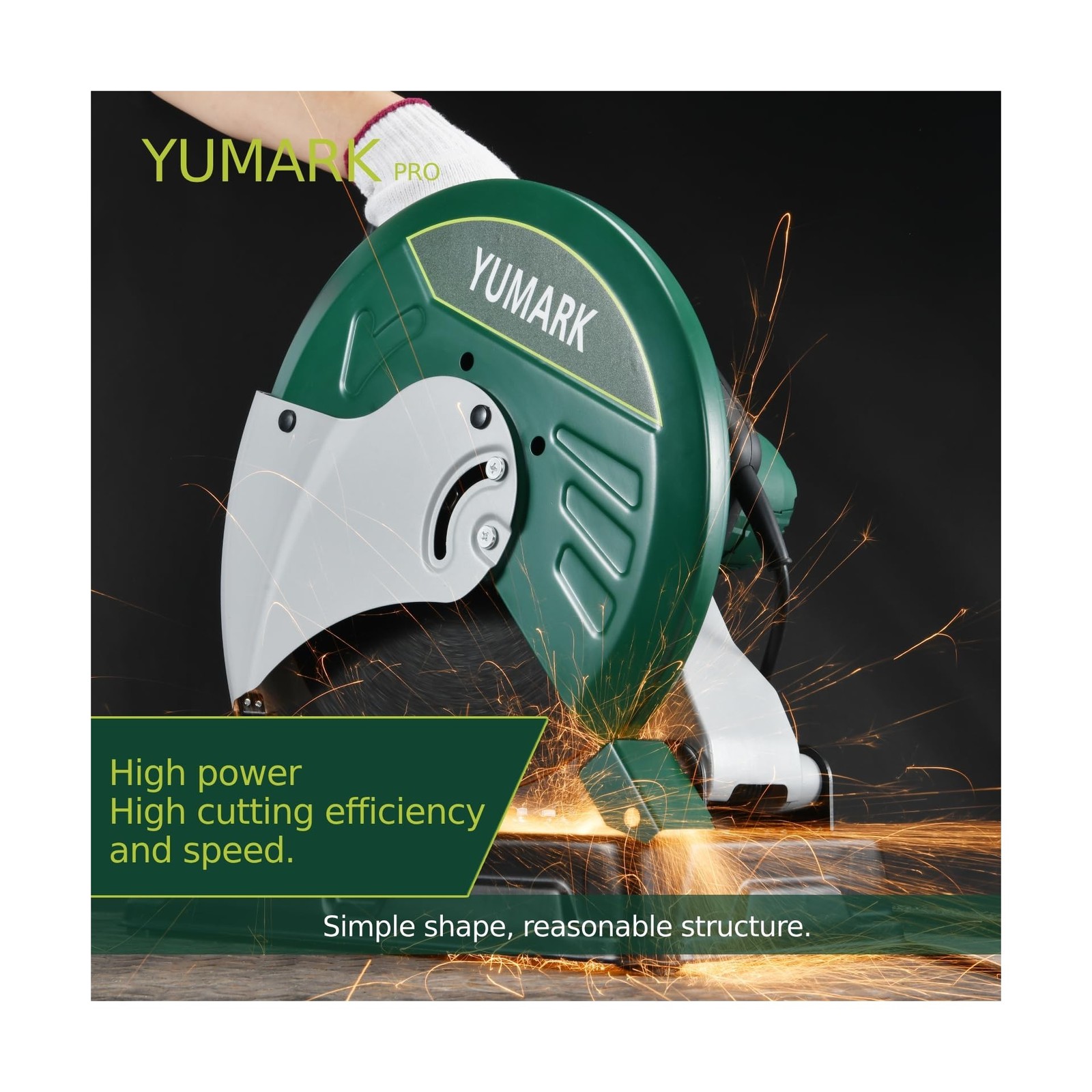 Abrasive Chop Saw, 2400W 3800RPM Steel Cutting Machine, 45° Adjustable Angl