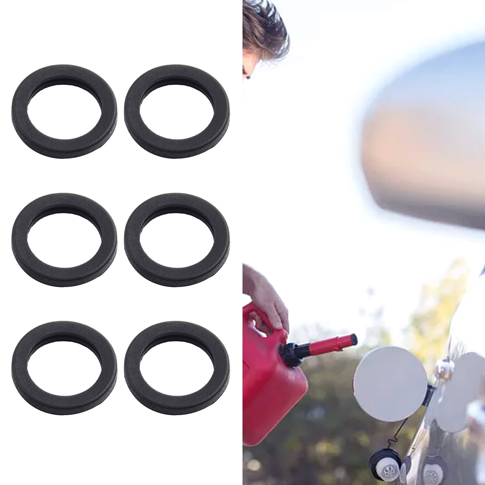 Premium 6pcs Rubber Gasket for Gas Can Spout Replacement on Multiple Brands