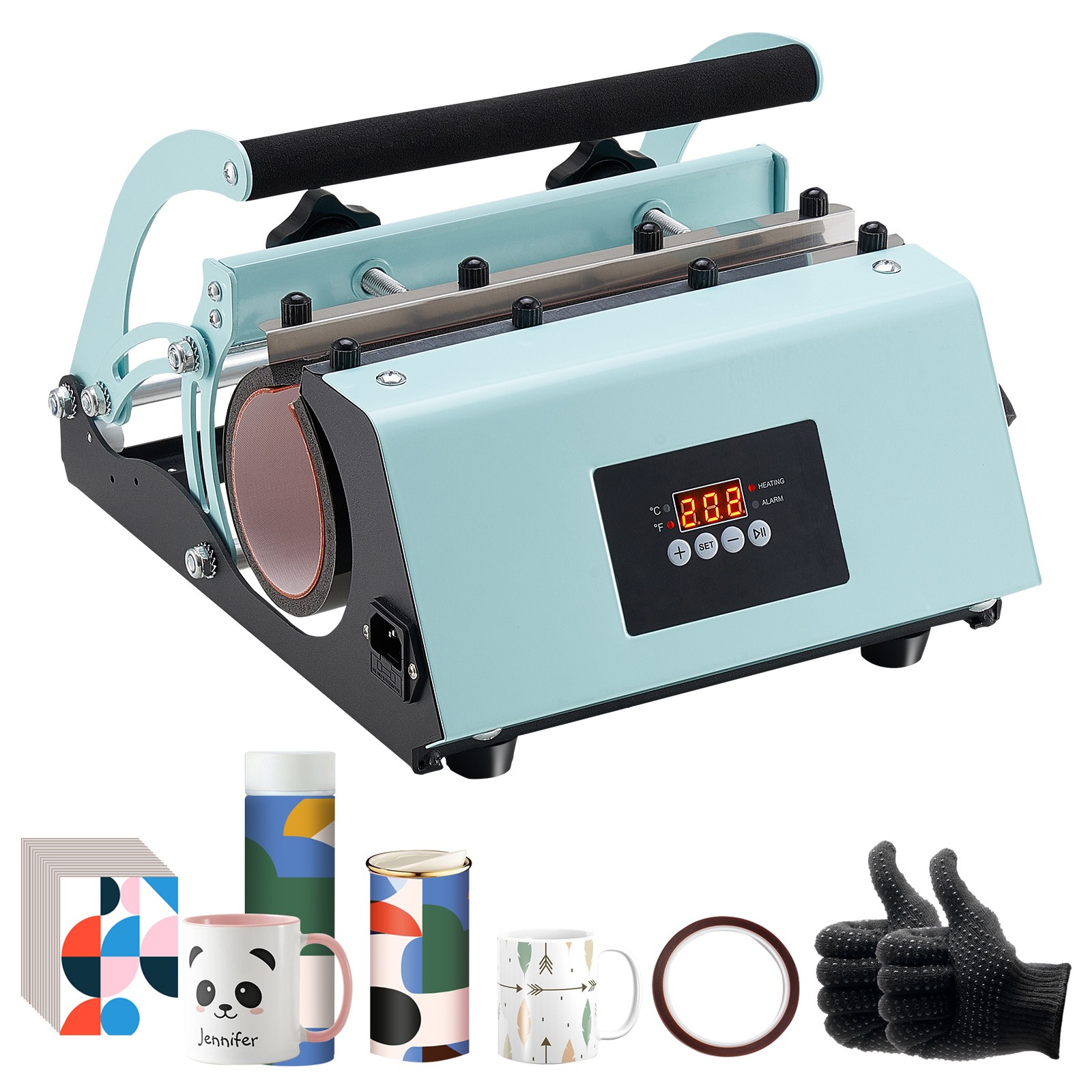 Tumbler Heat Press Machine 11-30oz Mug Press Sublimation Tumblers Green