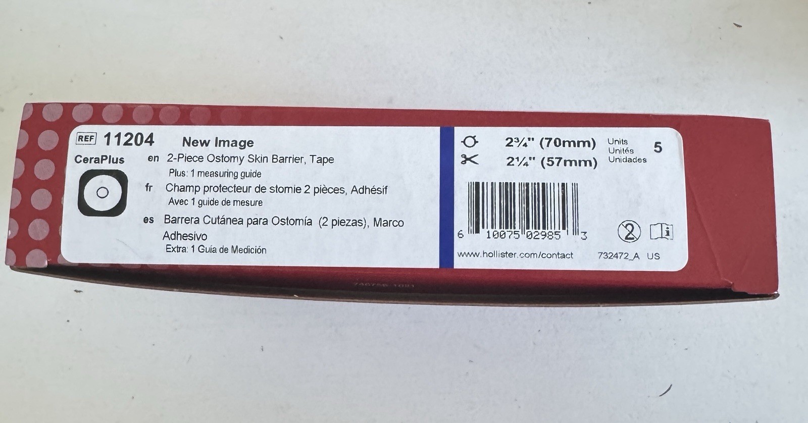 5 Pcs. Hollister CeraPlus New Image 11204 Cut-To-Fit Flat Extended Wear Barrier