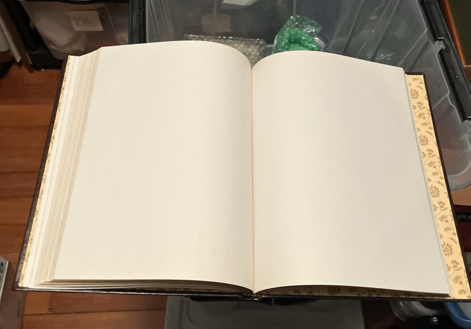 Anything Book Journal Diary Sketch Notebook Brown Gold Vintage Unruled Blank