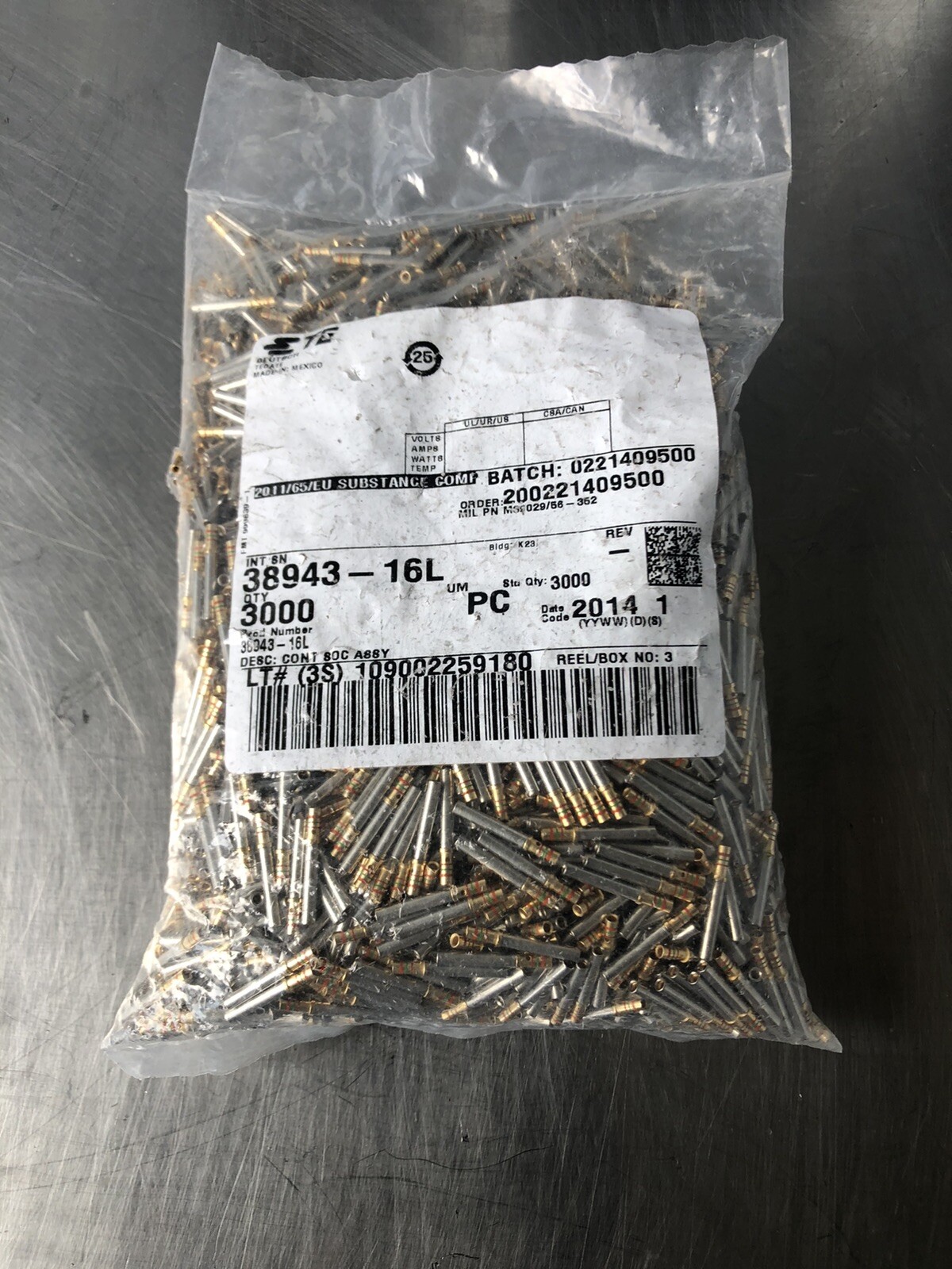 TE 38943-16L Cont Soc Assy Contact Automotive Connectors NEW!! FREE SHIPPING!!!