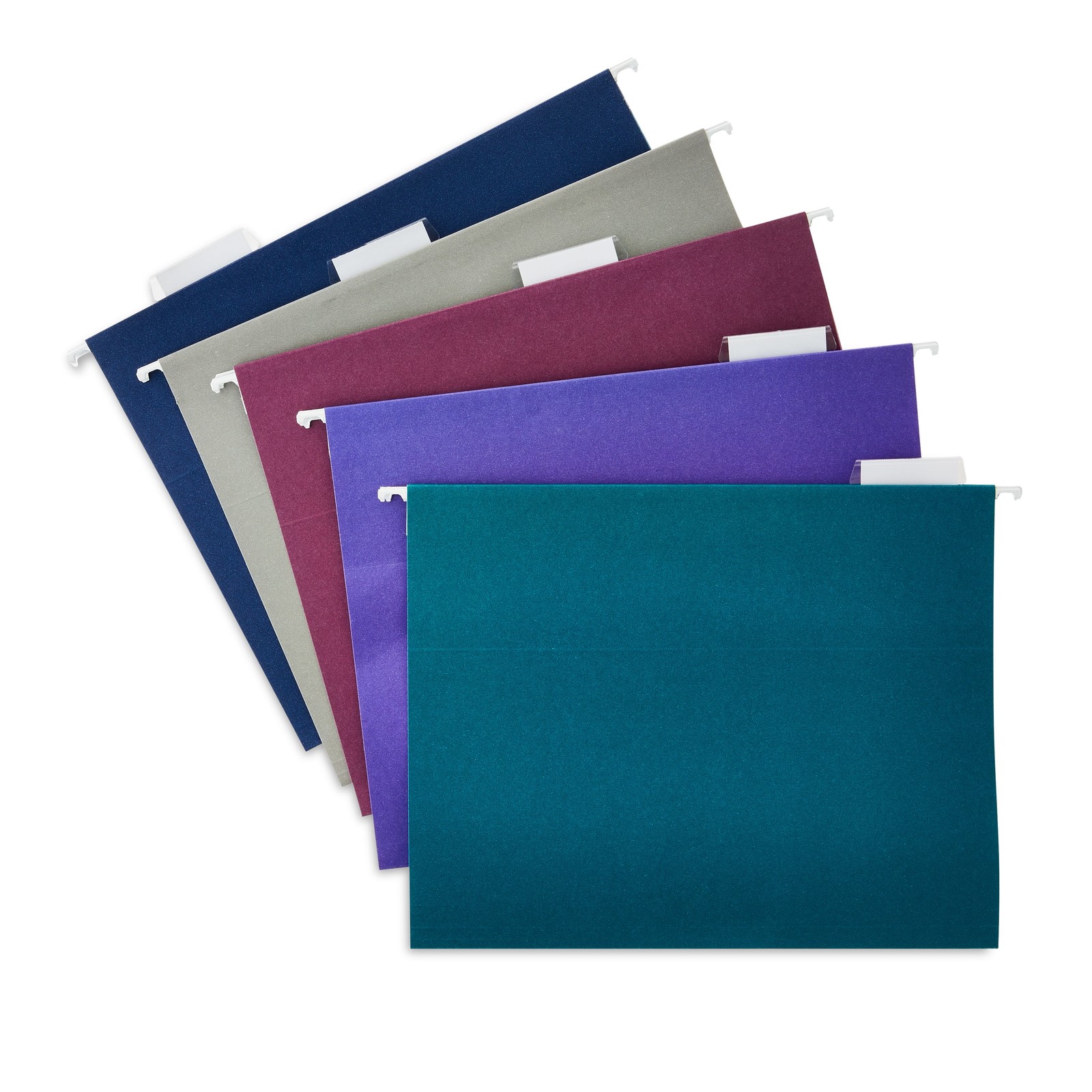 Pen+Gear Assorted Jewel Tone Hanging File Folders, Letter Size, 1/5 Cut Tabs