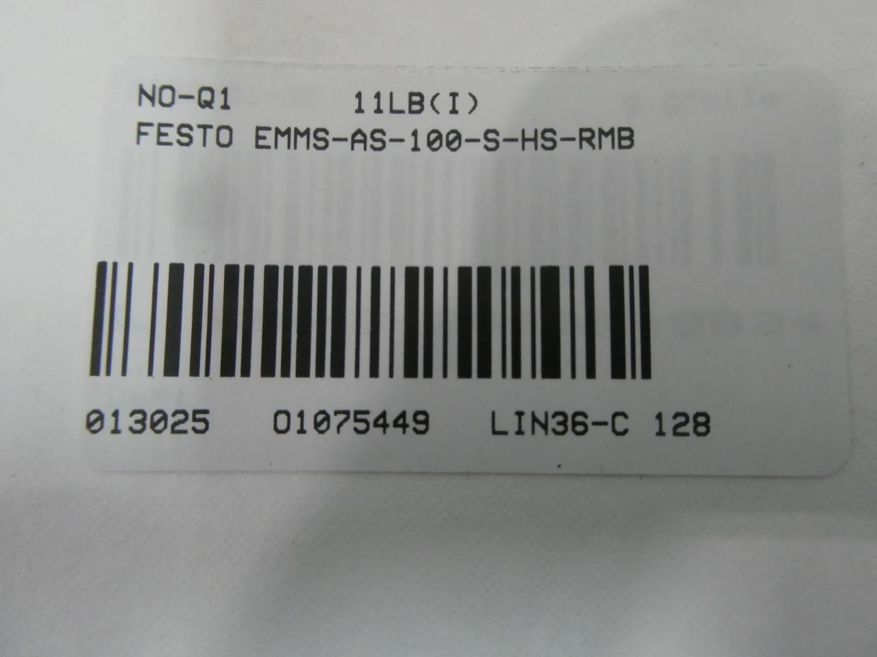 Festo EMMS-AS-100-S-HS-RMB Servo Motor 4600rpm 4.71nm 565v-ac