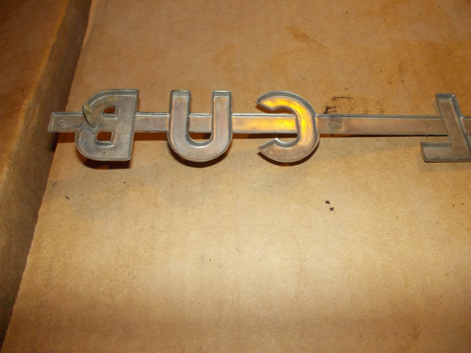 Farmall Cub tractor good Original IH IHC CHROME hood emblem F-A-R-M-A-L-L-C-U-B
