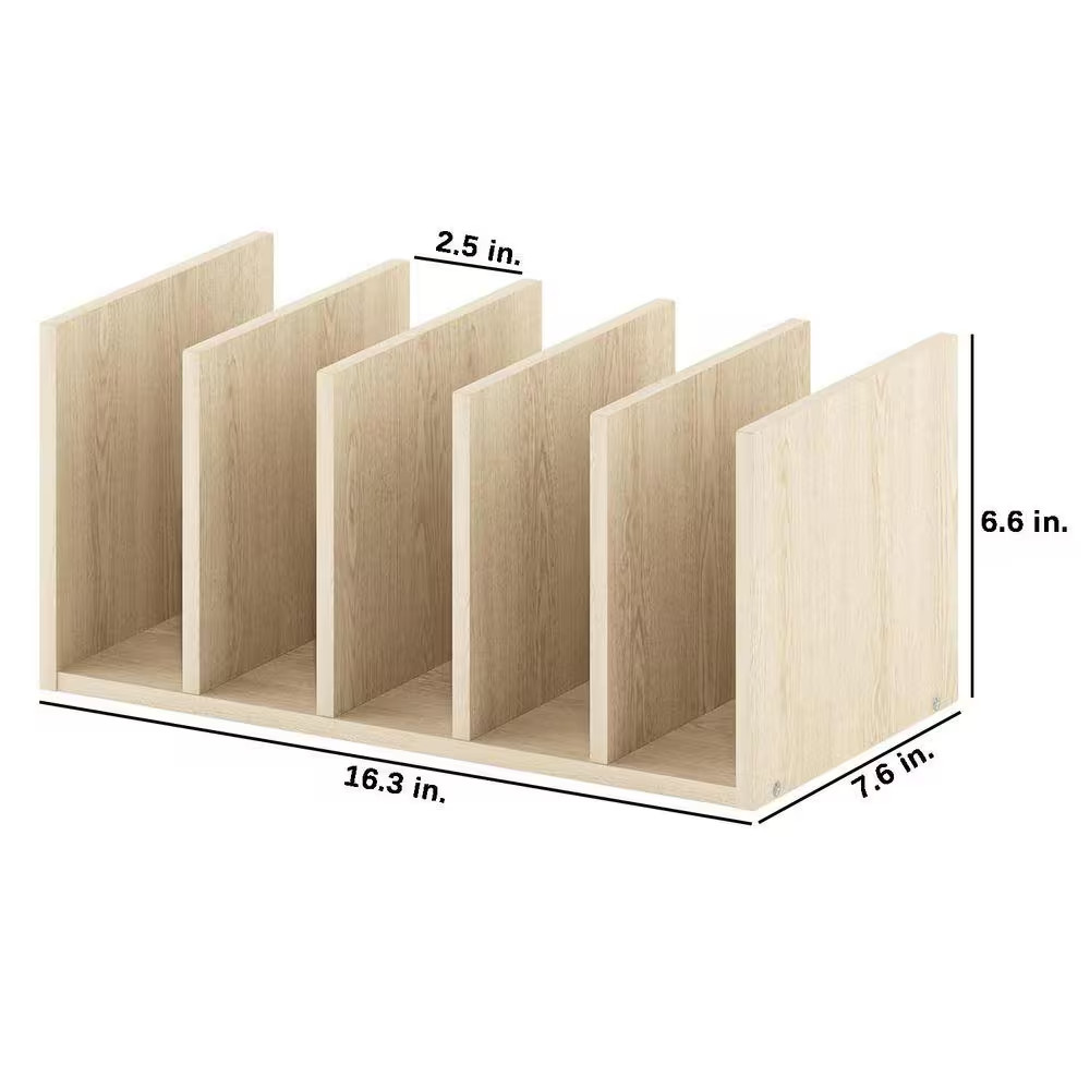 Beige 16.3 In. X 6.6 In. Wood Modern Desk Organizer, Set of 2