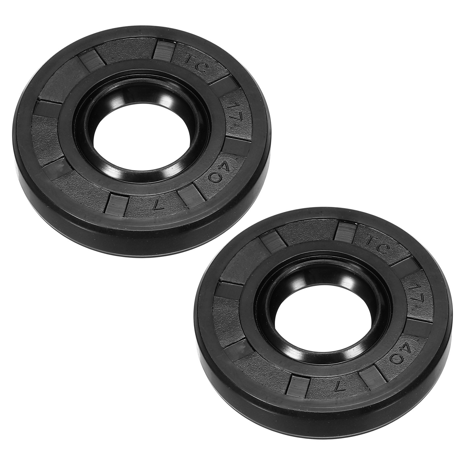 2 x Oil Seal TC 17x40x7mm Nitrile Rubber Cover Double Lip Spring Loaded Black