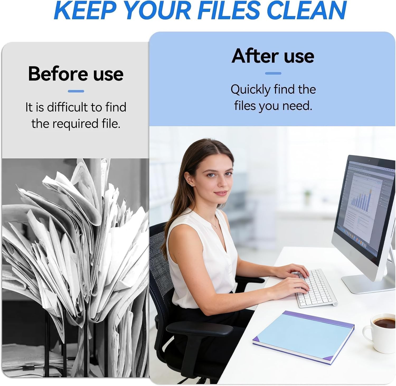 Folio Document Organizer with Labels – Important Document Organizer with Pockets