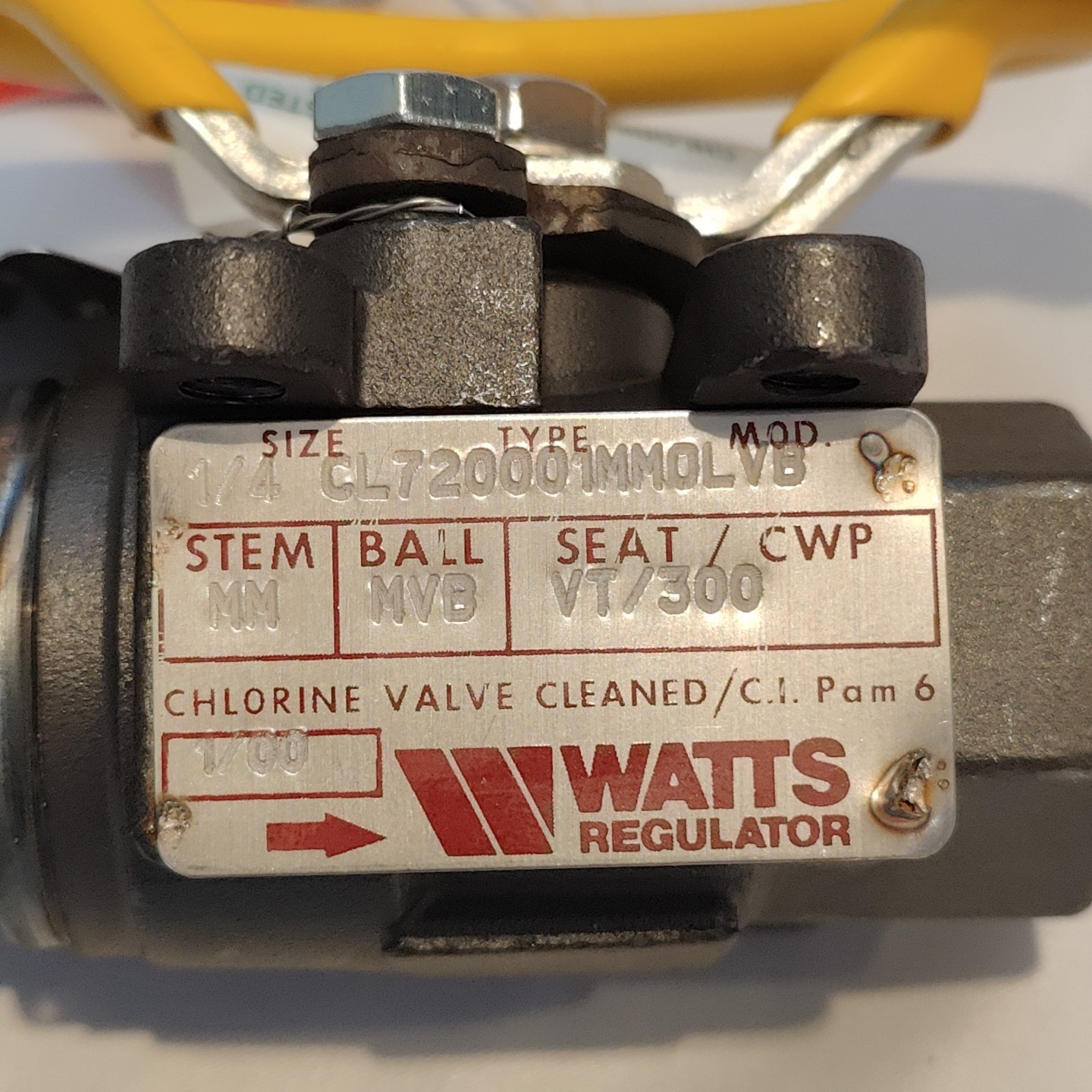 Watts Regulator 1/4″ Carbon Steel Ball Valve CL 7200 VB 01 OL MM