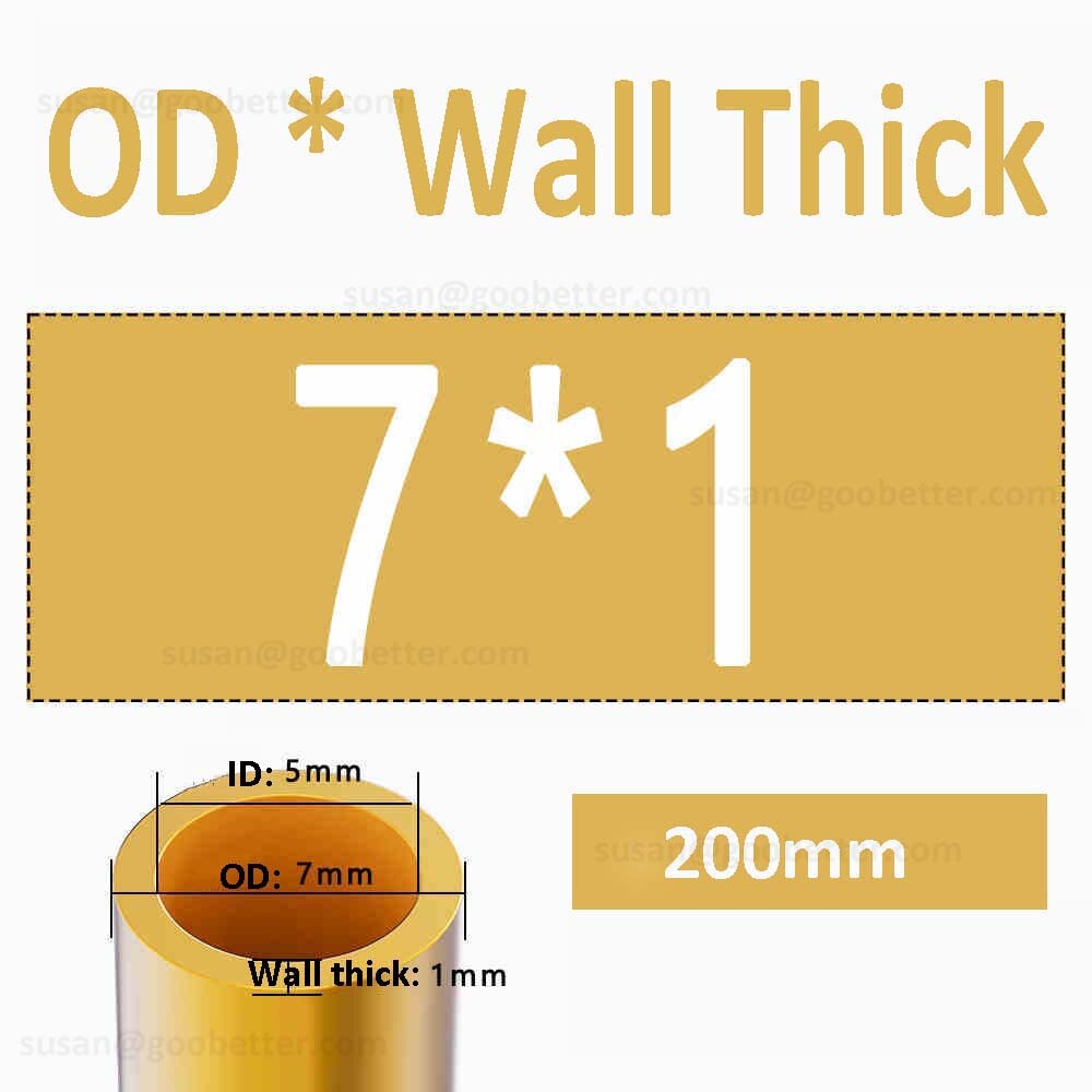 Brass Tube Round 2mm 3mm 4mm 5mm 6mm 7mm 8mm 10mm 12mm 14mm 15mm O.D. x 200mm