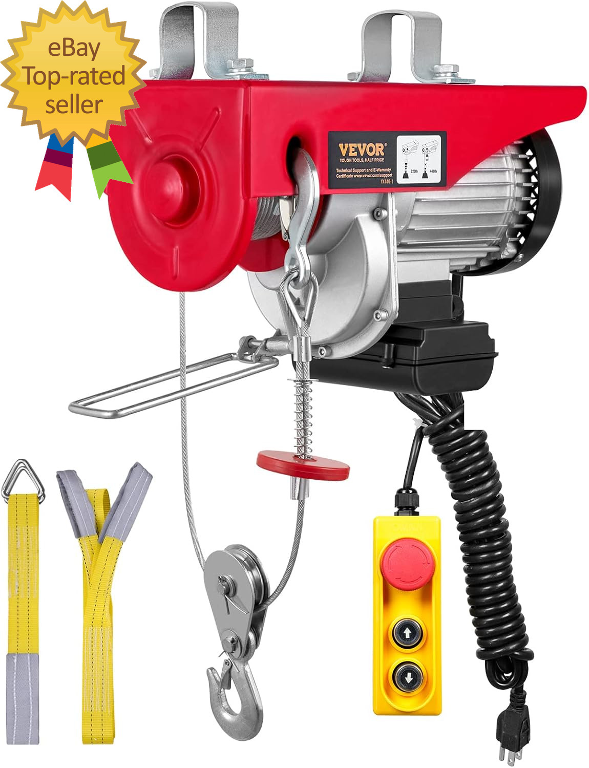 Electric Hoist with Remote Control, 440 Lbs Material Handling Tool, 110V Electri