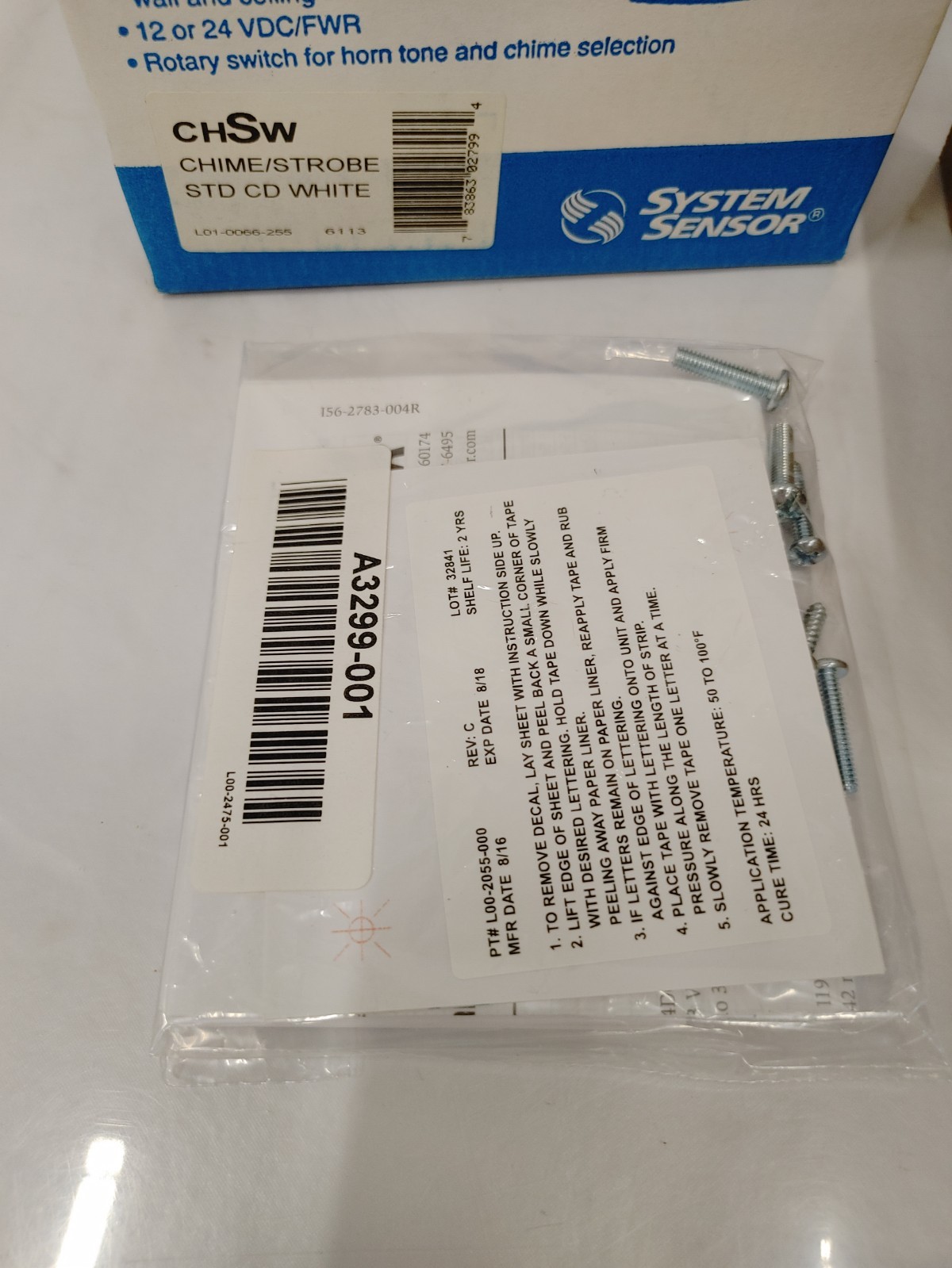 System Sensor CHSW Chime/Strobe STD CD White