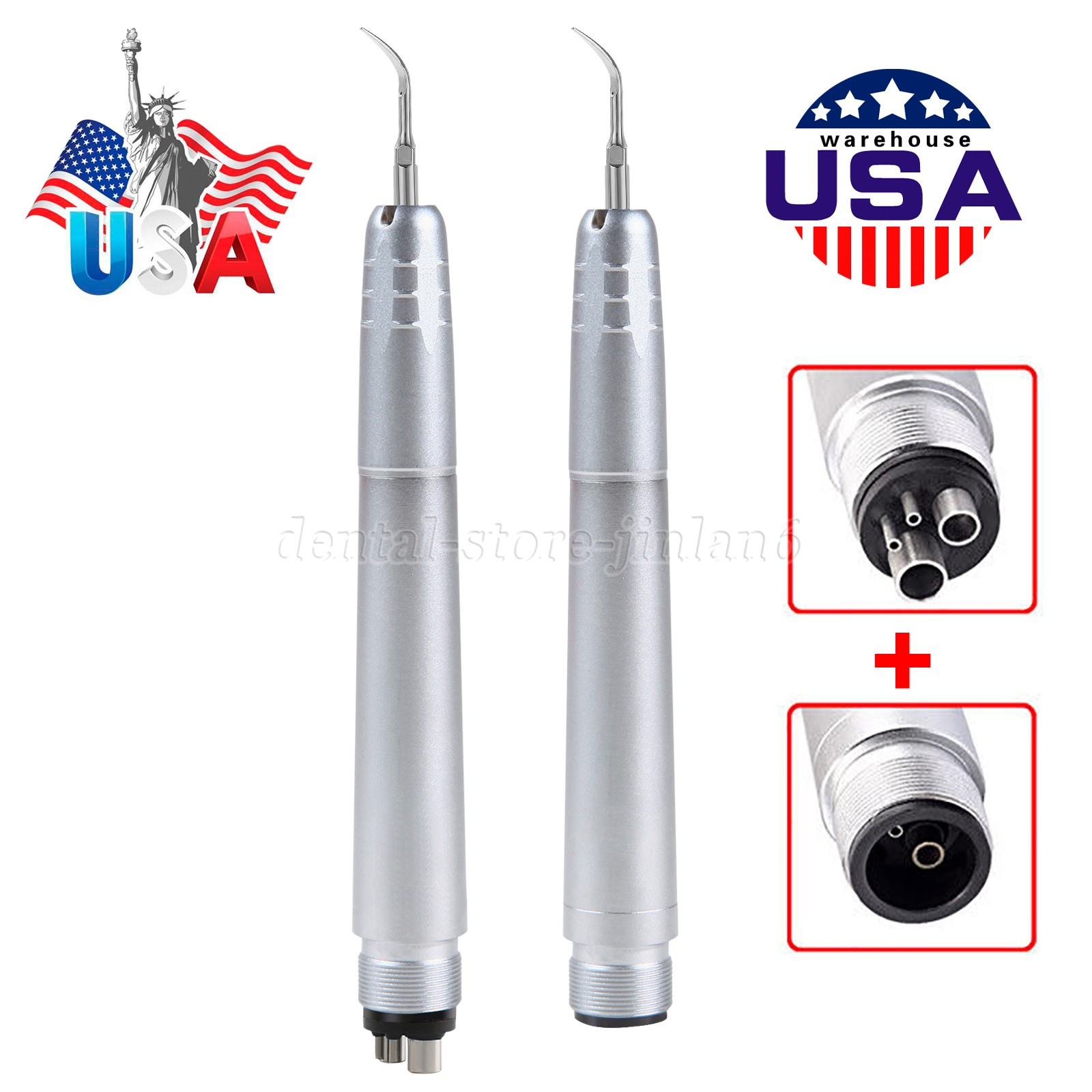 Kavo Style Dental Air Scaler Handpiece Sonic Scaler Cleaner 2/4Holes w/3pcs Tips