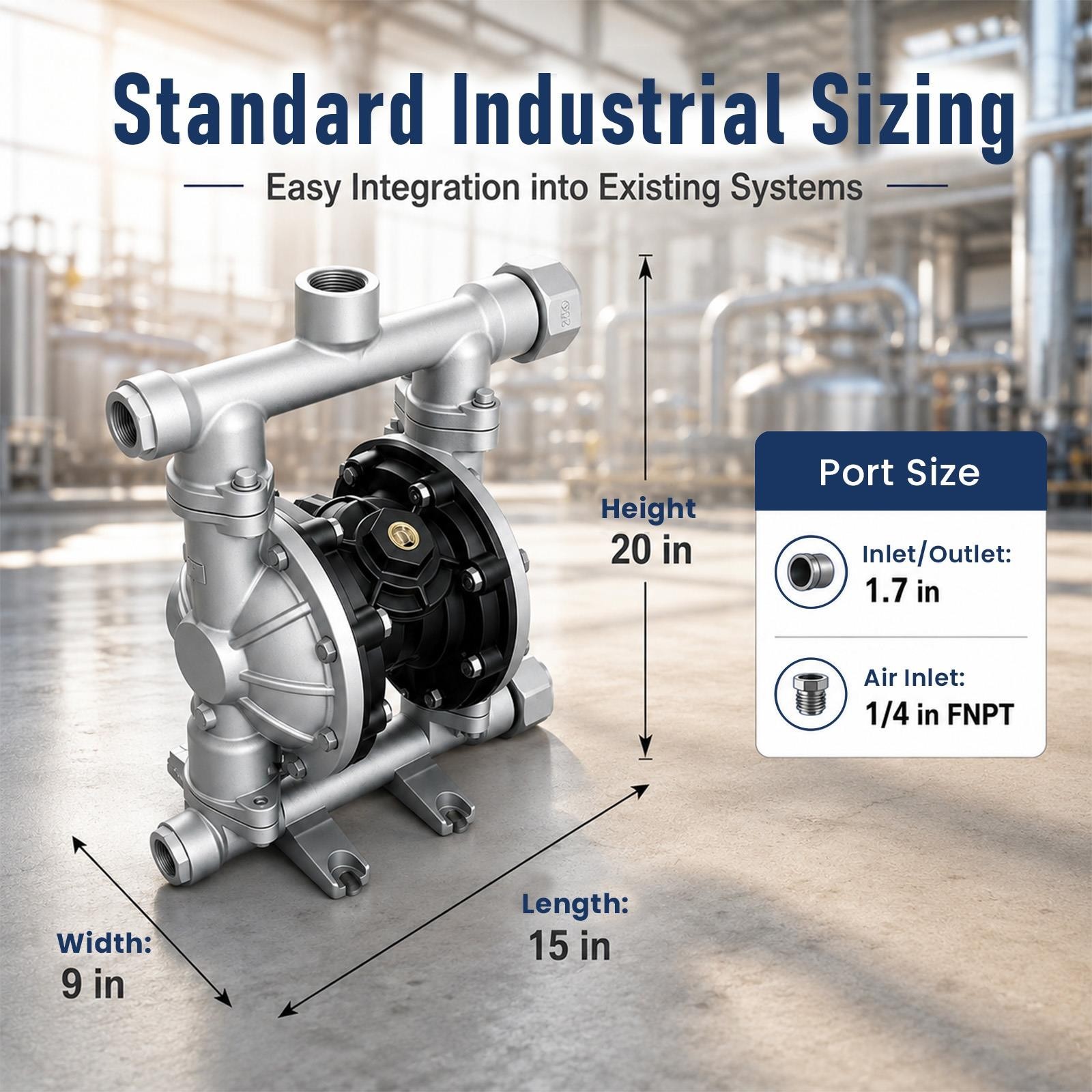 13.21GPM  Air Operated Double Diaphragm Pump
