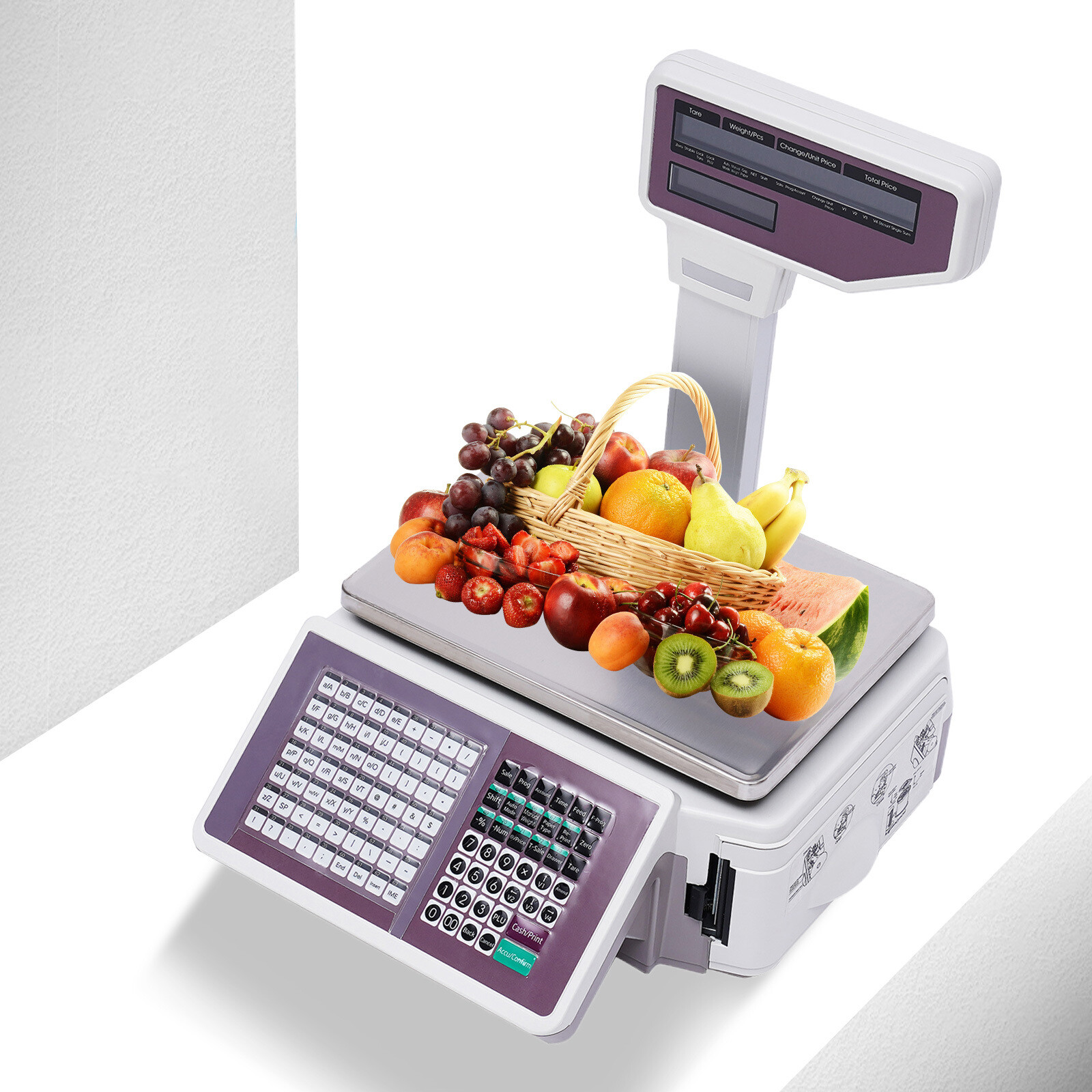 Commercial Digital Price Computing Scale with Thermal Label Printer Supermarket