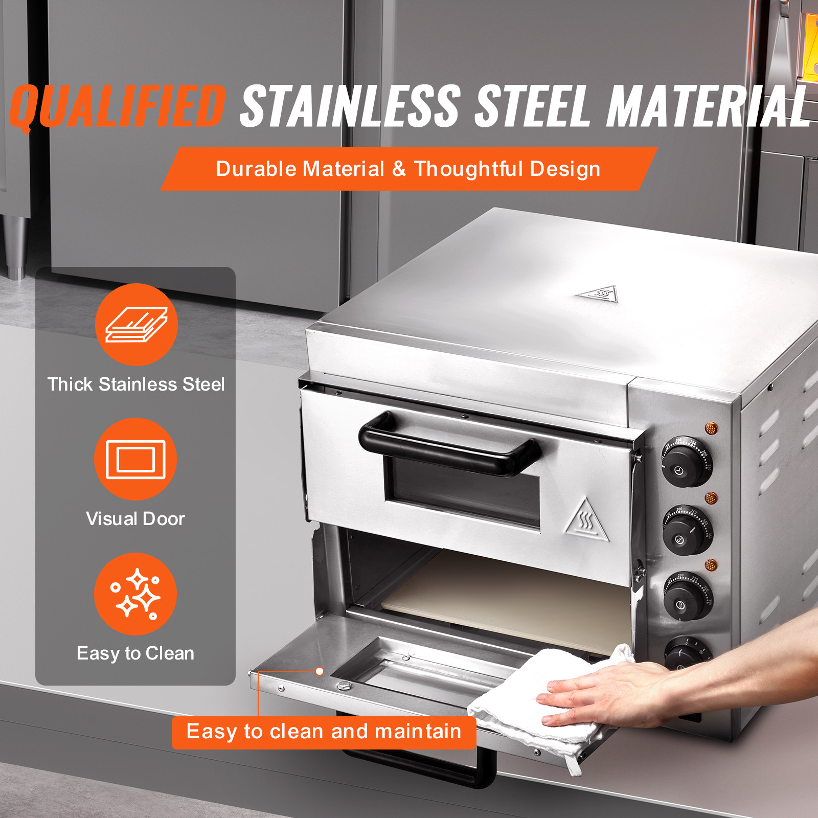 VEVOR Commercial Countertop Pizza Oven Electric Pizza Oven for 14″ Pizza Indoor