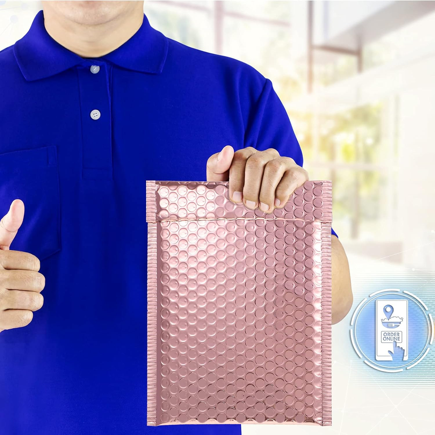 50 Pieces Bubble Mailers 3 Sizes Self Seal Adhesive Poly Mailers Metallic Foil G