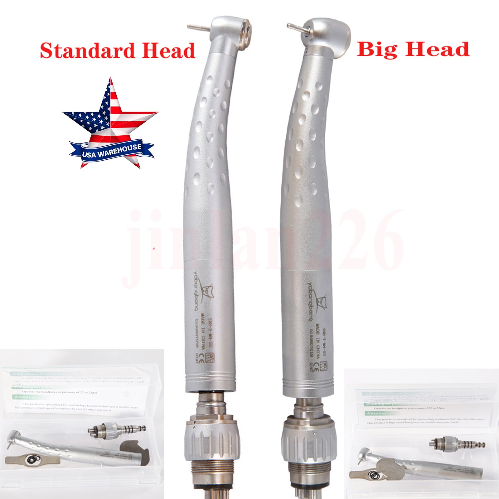 Dental High Speed Fiber Optic LED Turbine Handpiece 6Hole Coupler KaVo Style