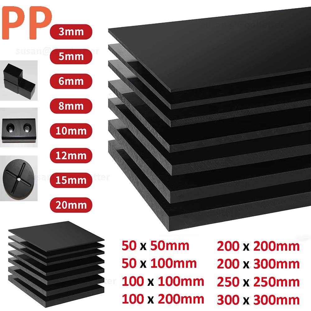 Polypropylene Plastic Sheet 3mm – 20mm Black PP Sheet Model Making, Art & Crafts