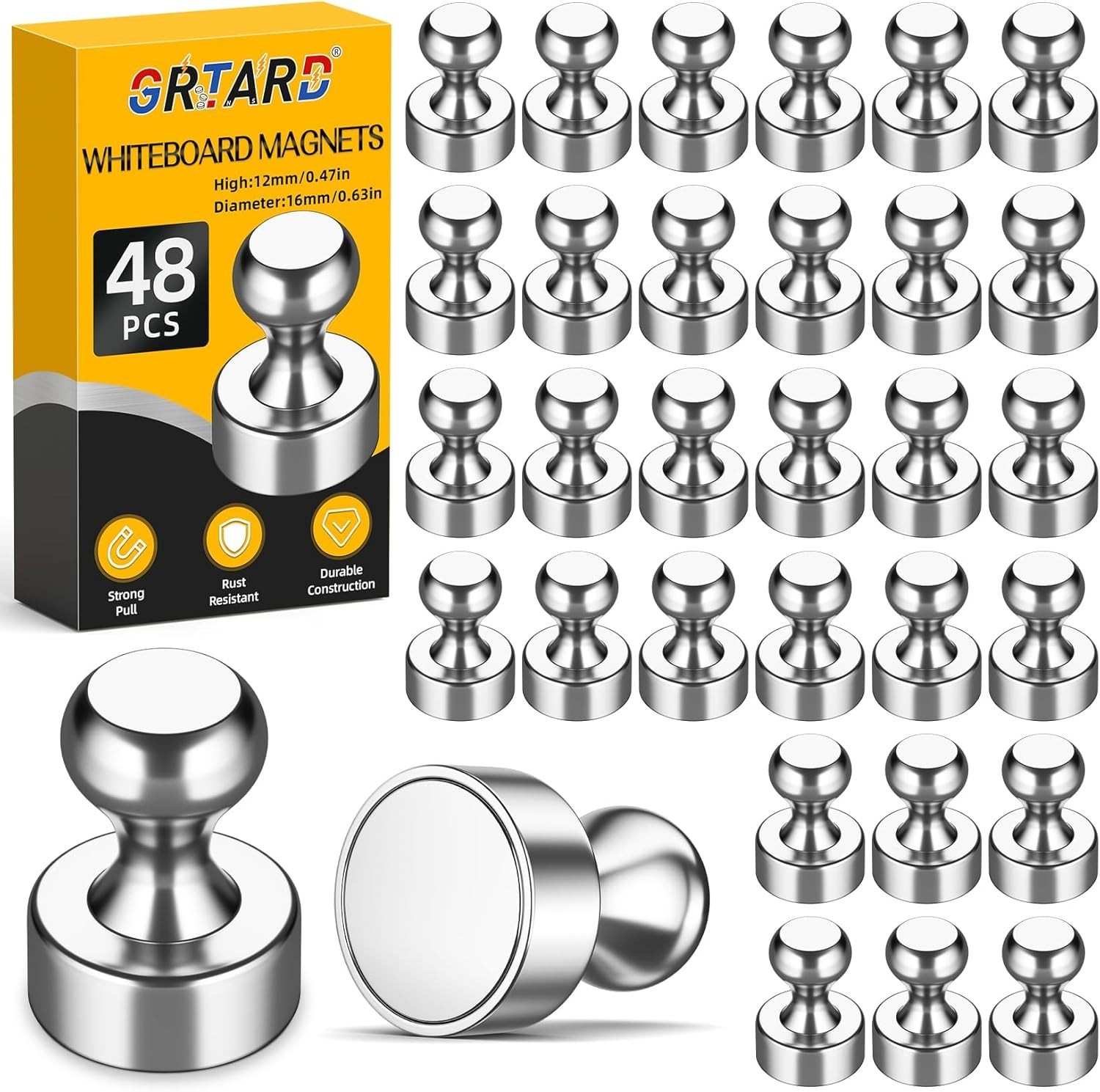 Innovative 48 Pack Magnetic Push Pins – Decorative & Functional for Everyday Use